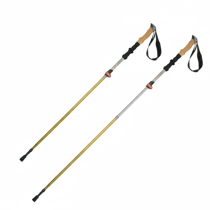 Aluminum Folding Quick Lock Trekking Poles with Cork Grip, 2 Hiking Poles